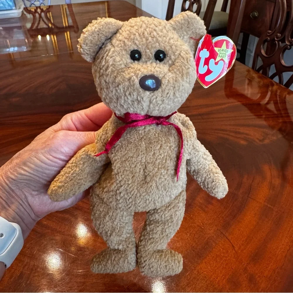 Vintage Ty Beanie Baby Curly Bear PE Pellets 5th Gen Tags